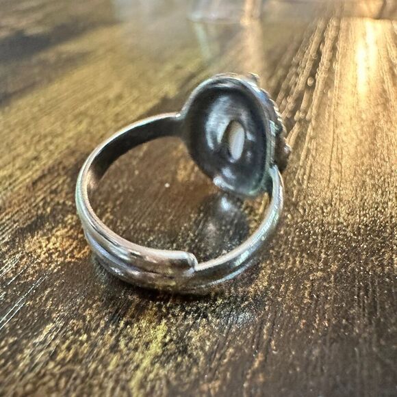 Boho Native American Radiant White Agate‎ Statement Ring, Sterling Silver, Gift - Picture 8 of 10